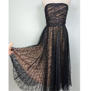 Badgley Mischka Strapless Black Lace Dress NWT